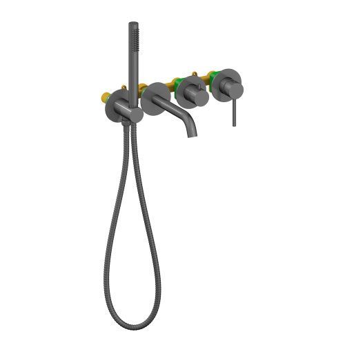 Смеситель для ванны и душа Timo Saona 2314/18YSM встраиваемый в стену черное золото