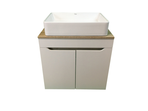 Тумба с раковиной Sintesi STL.W7024_SIN-LVB-APP-407 60х55х50 подвесная цвет белый/коричневый