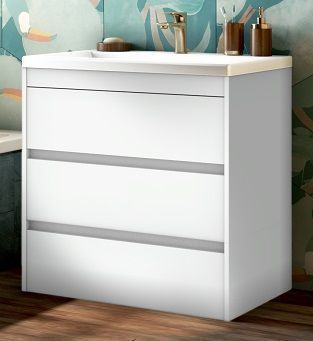 Тумба под раковину Art&Max TECHNO FAMILY-750-3C-PIA-BL 75х47х85 подвесная цвет белый глянцевый - фото 2