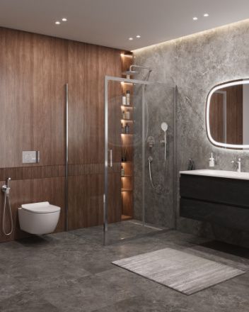 Душевой уголок Cezares MOLVENO MOLVENO-AH-11-140/90-C-Cr-IV 140х90 стекло прозрачное профиль хром глянцевый без поддона