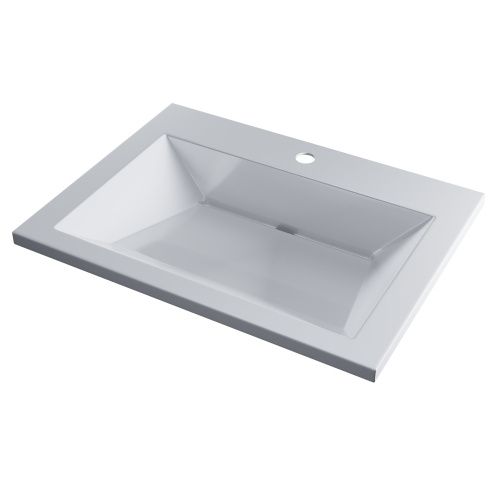 Раковина из искусственного мрамора Uperwood Olivia ROlivia60wg 60х45 полувстраиваемая цвет белый глянцевый