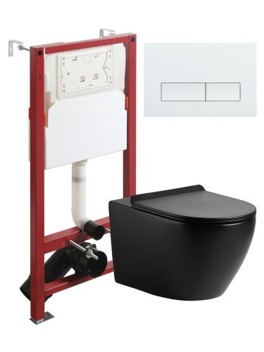 Комплект унитаз с инсталляцией и клавишей смыва Agger ATI03144+APB288