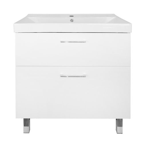 Тумба с раковиной Azario Ника CS00091370 82х47х86 напольная цвет белый глянцевый