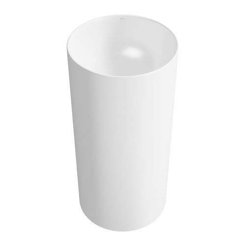 Раковина из сантехнического фарфора Wellsee Callipy Art 328902000 42х42 напольная цвет белый глянцевый без отверстий под смеситель