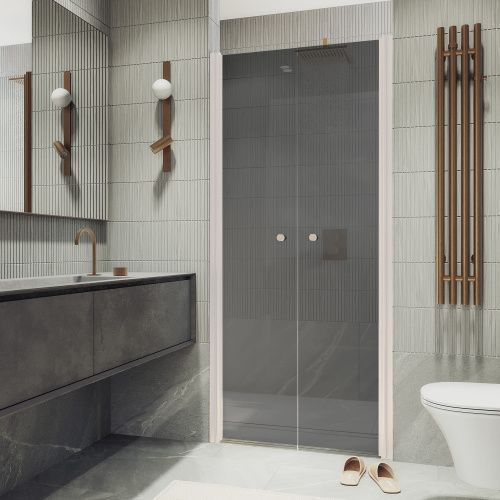 Душевая дверь Maybah Glass MGD-431-1 80х198 стекло тонированное профиль белый матовый