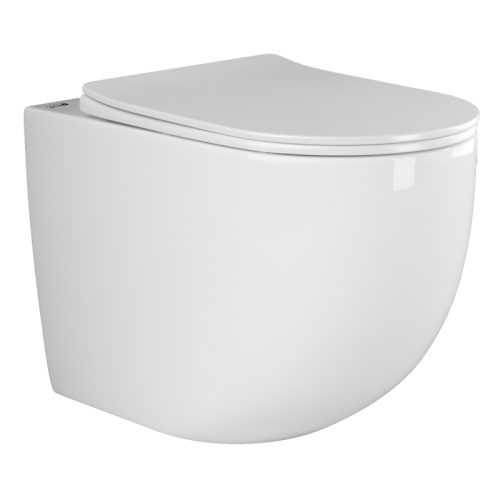 Унитаз приставной Ceramica Nova MIA CN1810 белый с сиденьем микролифт безободковый душевой смыв