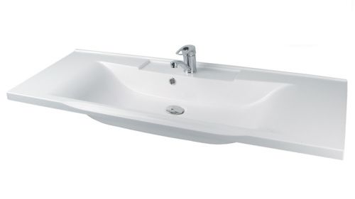 Раковина из искусственного камня Aquaton Премьер (Акватон) 1A702431PR010 120х50 накладная цвет белый 1 отверстие под смеситель