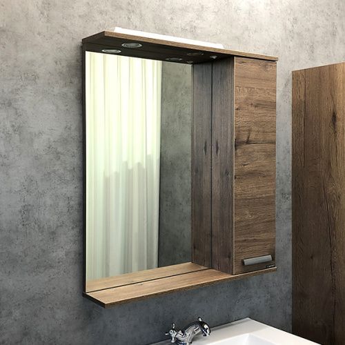 Зеркало-шкаф Comforty Марио 00-00004159CF 75х16х84 подвесной цвет дуб темный
