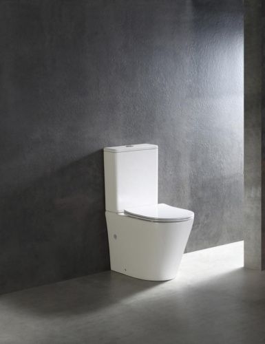 Унитаз напольный с бачком CeramaLux TR2178 белый глянцевый с сиденьем микролифт смыв торнадо