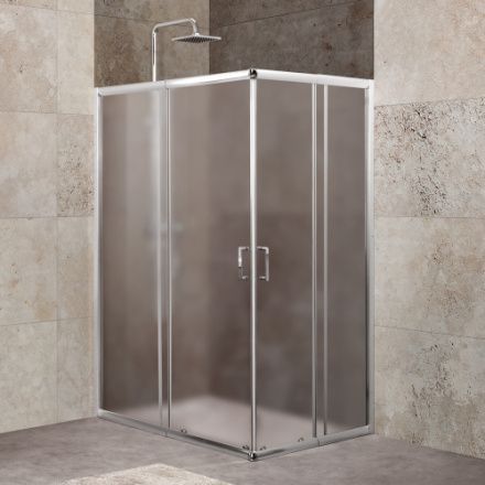 Душевой уголок BelBagno UNIQUE UNIQUE-AH-2-100/115-75/90-P-Cr 100х75 стекло рифленое профиль хром глянцевый без поддона