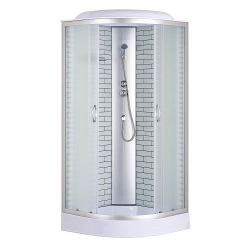 Душевая кабина Loranto CS-6610-13FW 100 100х100 четверть круга с крышей ориентация универсальная