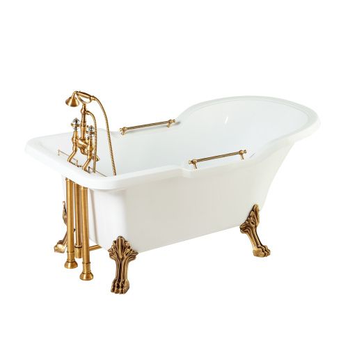 Ванна из искусственного мрамора Migliore IMPERO 25267 180х87 отдельностоящая прямоугольная с ножками