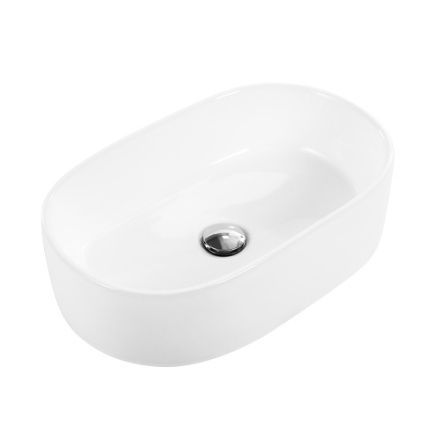 Раковина из сантехнического фаянса BelBagno BB1048 60х40 накладная цвет белый без отверстий под смеситель