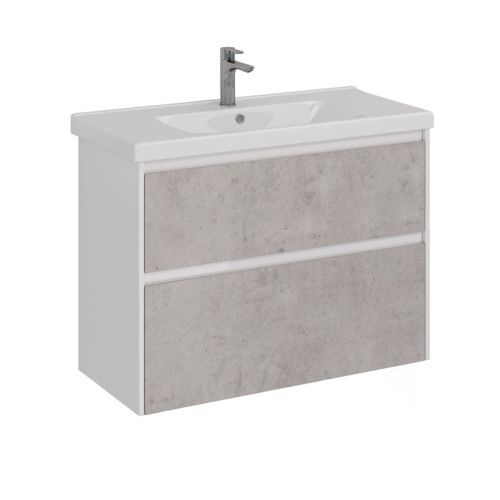 Тумба под раковину LeMark Combi LM03C100T-Beton 96х45х65 напольная/подвесная цвет бетон/белый