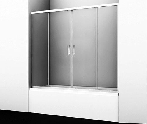 Душевая шторка на ванну Wasserkraft Lippe 45S 45S02-170 170х150 стекло прозрачное профиль хром глянцевый ориентация универсальная