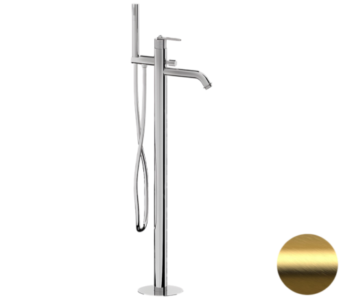 Смеситель для ванны Daniel Brooklyn BY678DP напольный брашированное золото