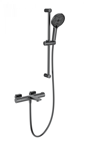 Душевой гарнитур со смесителем Wonzon & Woghand WW-C2021-A-BGG настенный графит