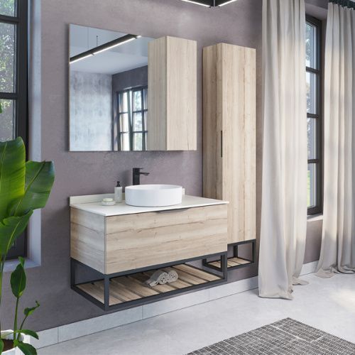 Зеркало-шкаф Comforty Порто 00-00009443CF 90х15х80 подвесной цвет дуб дымчатый