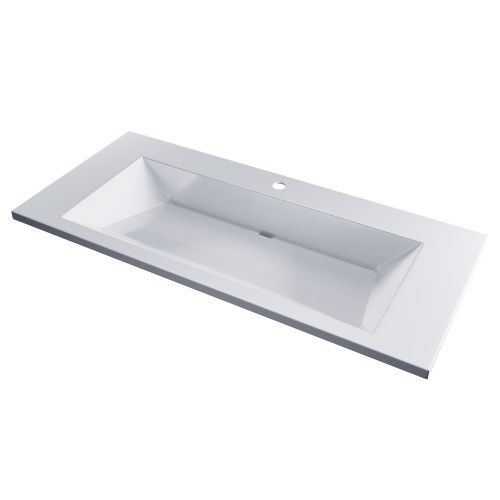 Раковина из искусственного мрамора Uperwood Olivia ROlivia100wg 100х45 полувстраиваемая цвет белый глянцевый