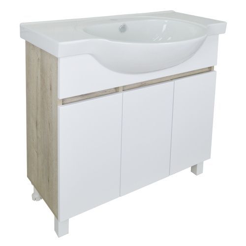 Тумба с раковиной Loranto Глория CS00083814 80х50х76 напольная цвет белый/дуб кантри