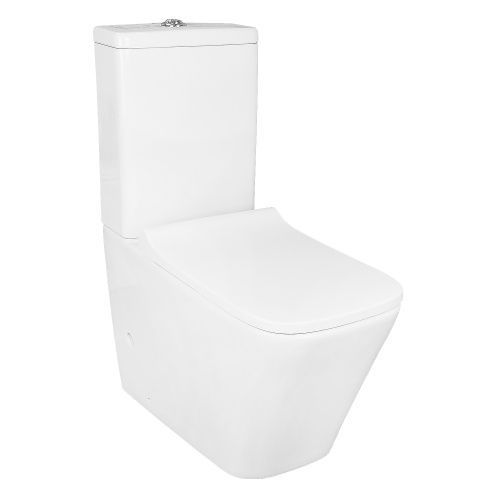 Унитаз-компакт напольный с бачком Azario Quadro AZ-2175 UQ1 белый с сиденьем микролифт безободковый смыв торнадо