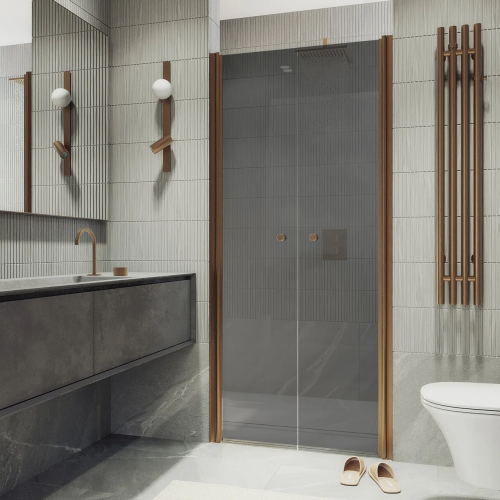 Душевая дверь Maybah Glass MGD-431-2 80х198 стекло тонированное профиль бронза