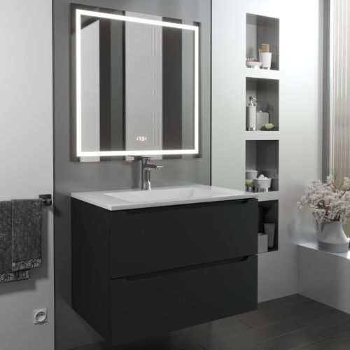 Тумба с раковиной Uperwood Tanos-Next 290000011 80х45х52 цвет черный матовый