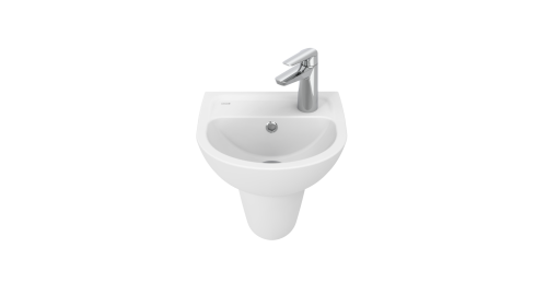 Раковина из сантехнического фарфора Creavit Oval TP135-00CB00E-0000 35х30 подвесная цвет белый