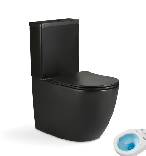 Унитаз напольный с бачком Gid Tornado Tn2188TF-BM (62269Y) черный матовый с сиденьем микролифт безободковый смыв торнадо