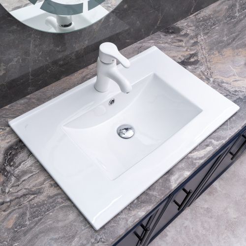 Раковина из сантехнического фарфора Melana 9070E-805 71х47 накладная цвет белый 1 отверстие под смеситель