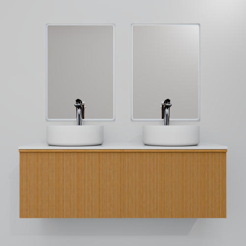 Тумба с раковиной+зеркало Art Decco Andy (Энди) AAN12W11D3MF 120x45x40 подвесная цвет белый дуб