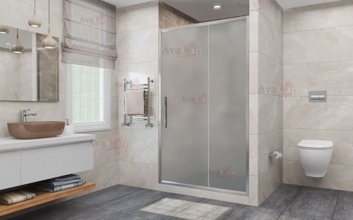 Душевая дверь AvaCan FC140MT 160х195 стекло матовое профиль хром глянцевый