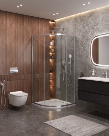 Душевой уголок Cezares MOLVENO MOLVENO-R-1-90-C-Cr-IV 90х90 стекло прозрачное профиль хром глянцевый без поддона