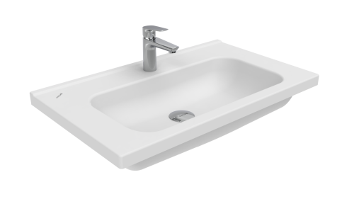 Раковина из сантехнического фарфора Creavit ideal ID080-00CB00E-0000 80х50 накладная цвет белый 1 отверстие под смеситель