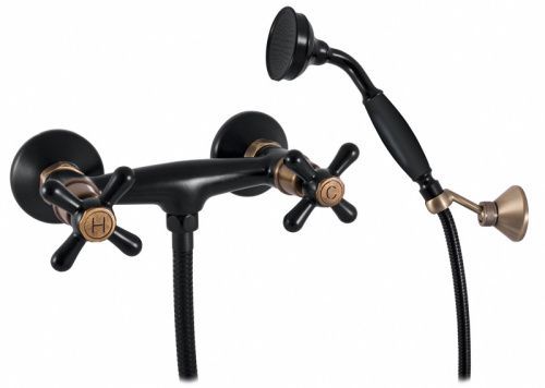 Смеситель для душа MORAVA RETRO MK180.5/2CMATSM настенный черный матовый