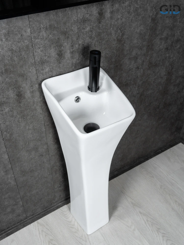 Раковина керамическая Gid Autonomo 81101 30х33 напольная цвет белый 1 отверстие под смеситель