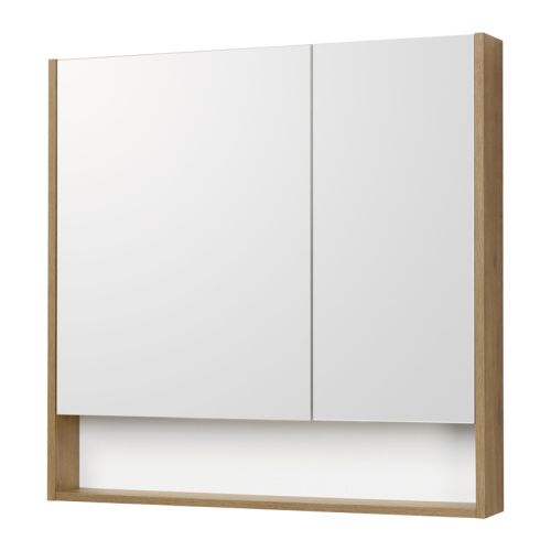 Зеркало-шкаф Aquaton Сканди 1A252302SDZ90 90х90 подвесной цвет белый/коричневый