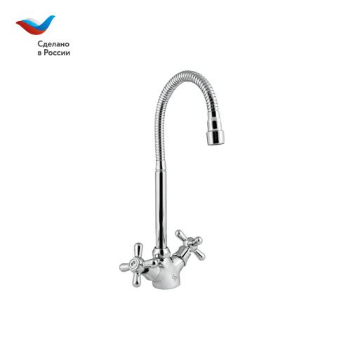 Смеситель для кухни Славен Прораб СЛ-ДВ-О25 на мойку хром