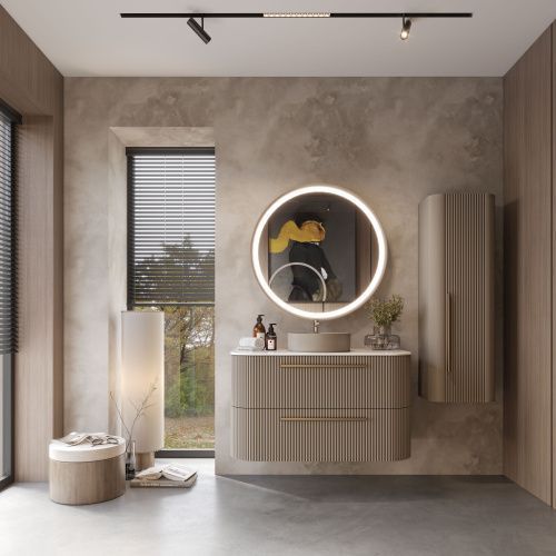 Шкаф-пенал Creavit Rayas RY2120.00.MGR 39х28х120 подвесной