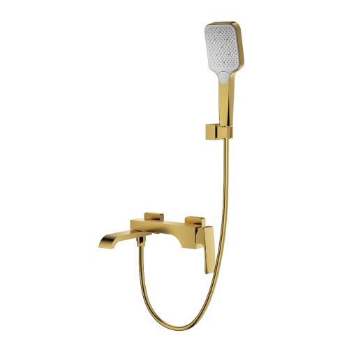 Смеситель для ванны и душа Raglo R02 R02.30.03 настенный сатин золотой