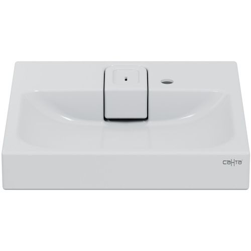 Раковина из искусственного камня СанТа Венера 900162 60х60 над стиральной машиной цвет белый 1 отверстие под смеситель