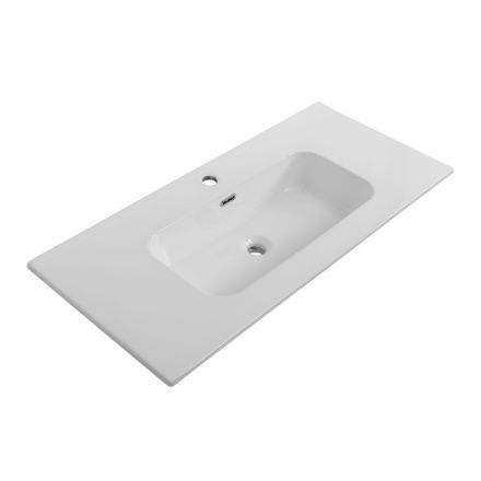 Раковина керамическая Cezares DUET CZR-8095-100 101х46 подвесная цвет белый глянцевый 1 отверстие под смеситель