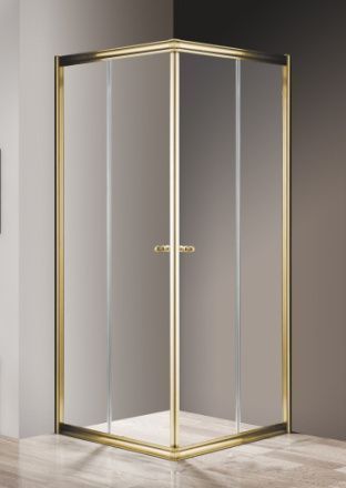 Душевой уголок Cezares GIUBILEO GIUBILEO-A-2-90-SCORREVOLE-C-G 90х90 стекло прозрачное профиль золото глянцевое без поддона