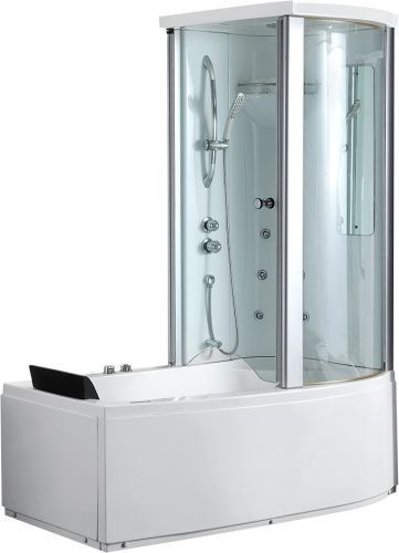 Ванна акриловая гидромассажная Gemy G8040 B R 170х85 пристенная асимметричная с каркасом