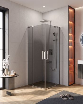 Душевой уголок Cezares SLIDER SLIDER-AH-2-70/80-80/90-GRIGIO-Cr 70х80 стекло тонированное профиль хром глянцевый без поддона