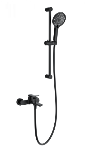 Душевой гарнитур со смесителем Wonzon & Woghand WW-C2036-MB настенный черный