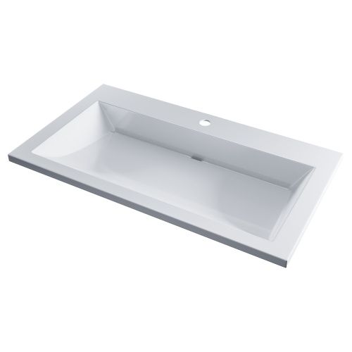 Раковина из литьевого мрамора Uperwood Infinity RInfinity80wg 80х45 полувстраиваемая цвет белый