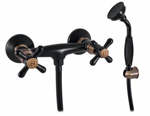 Смеситель для душа MORAVA RETRO MK180.5/1CMATSM настенный черный матовый