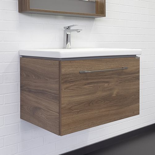 Тумба с раковиной Comforty Томари 00-00001279CF 70х45х48 подвесная цвет дуб темно-коричневый