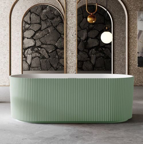 Ванна из искусственного камня Abber Stein AS9601MCG 170х75 отдельностоящая овальная с ножками
